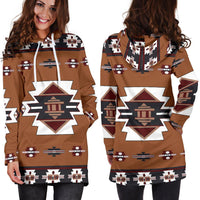 Native Temple Symbol Native American Hoodie Dress LT10 - Wonder Print Shop