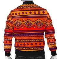 Pattern Color Orange Men's Bomber Jacket LT10 - Wonder Print Shop