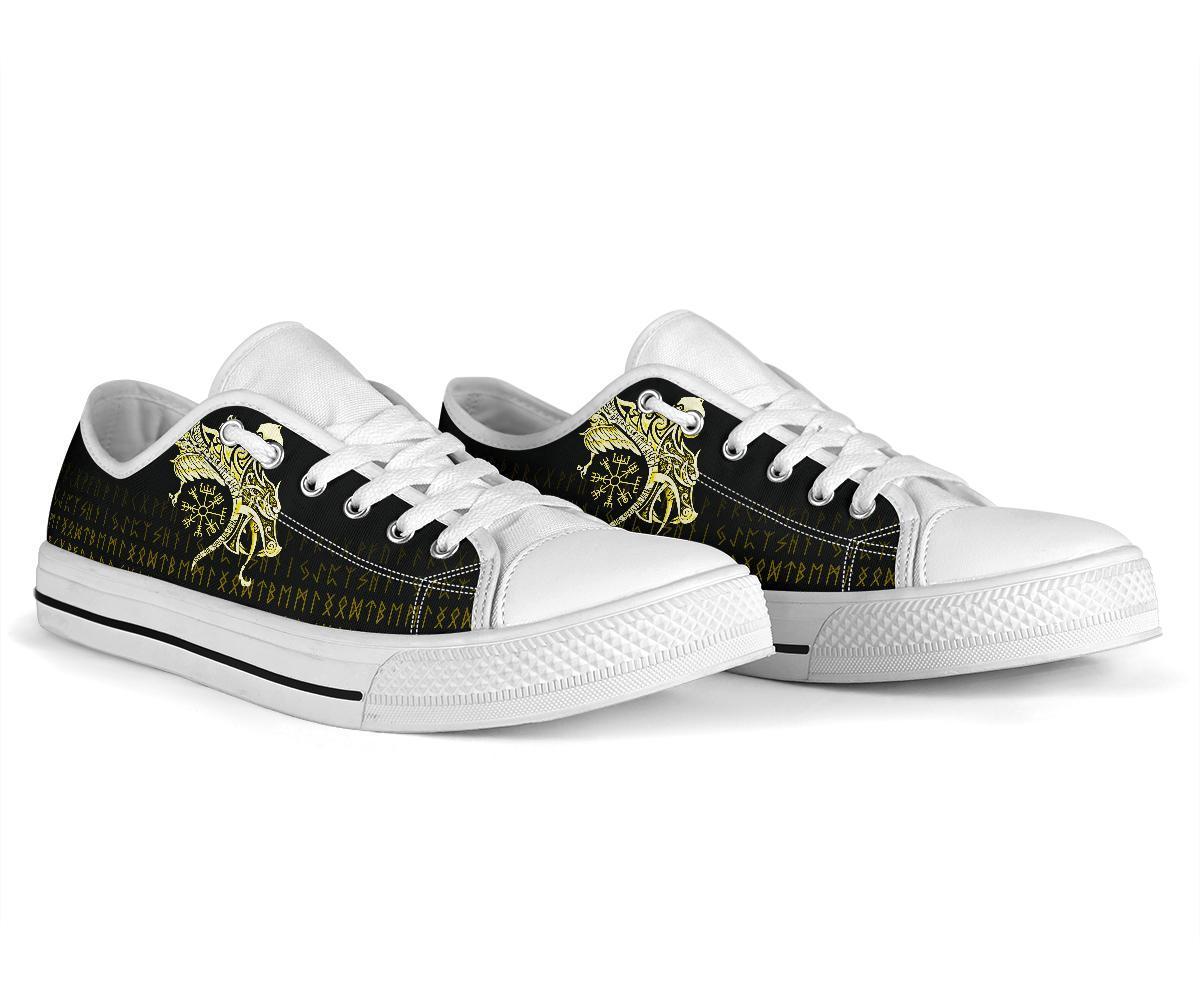 viking-low-top-shoes-fenrir-raven-and-vegvisir-tattoo-yellow