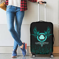 Viking Luggage Covers Three Raven and Valknut Cyan RLT12 - Wonder Print Shop