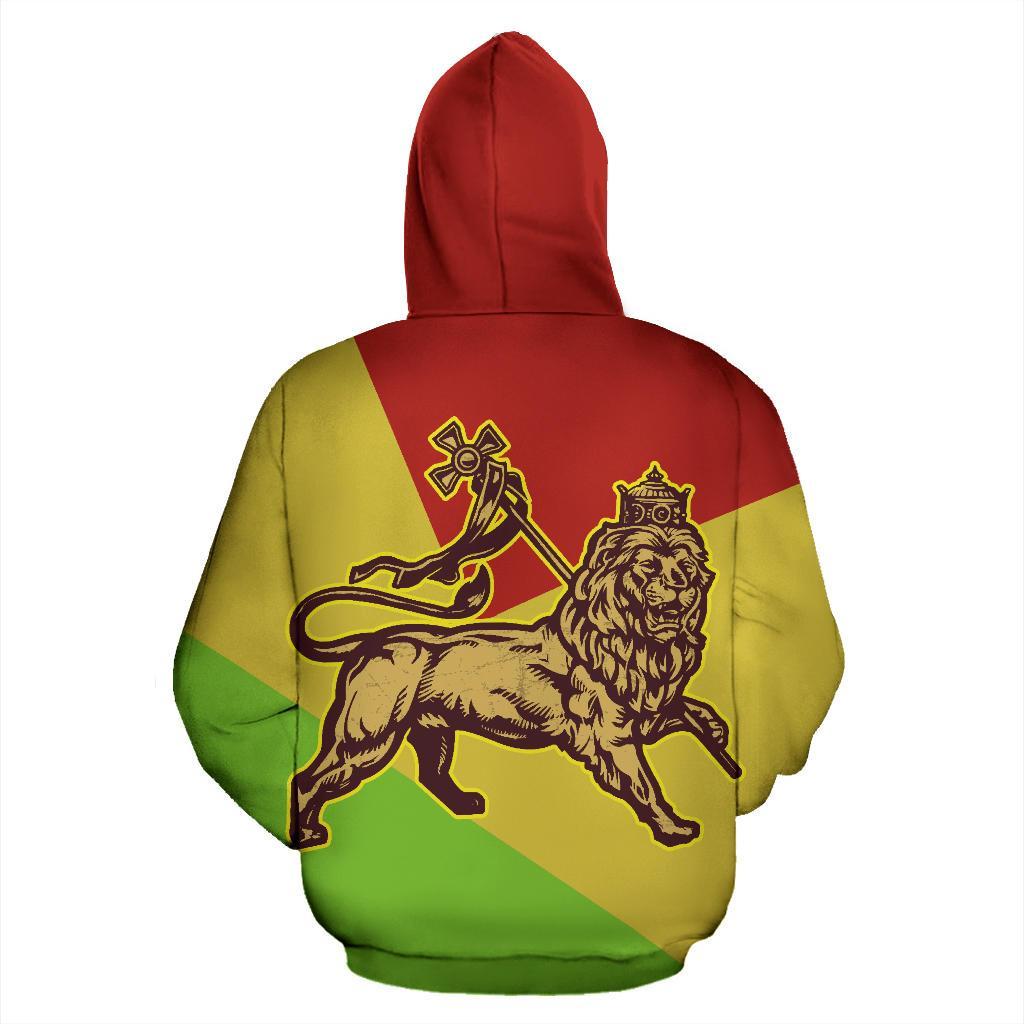African Hoodie Ethiopian King Jah Lion Pullover - Wonder Print Shop