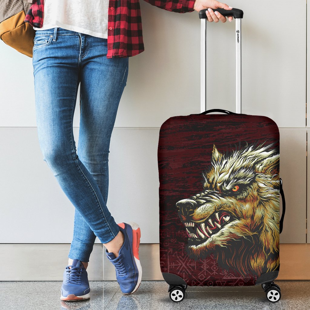 Viking Luggage Covers - Fenrir On The Blood Moon Background RLT12 - Wonder Print Shop