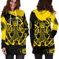 Viking Hoodie Dress, Loki Bound Triskele Rune Gold RLT12 - Wonder Print Shop