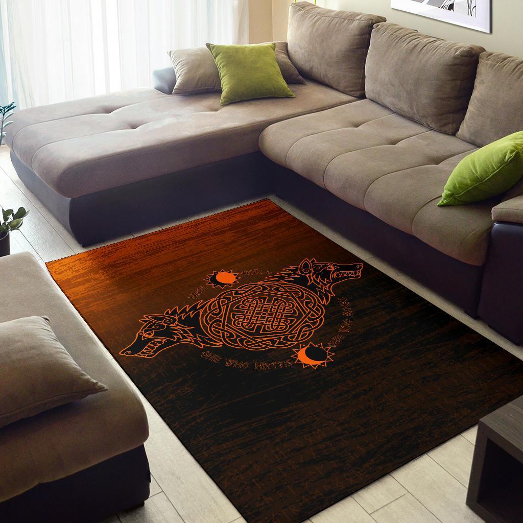 Viking Area Rug, Skoll and Hati Orange RLT12 - Wonder Print Shop