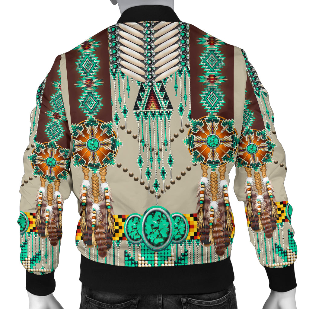 Green Pattern Breastplate Men's Bomber Jacket LT10 - Wonder Print Shop