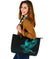 Viking Larger Leather Tote Bag The Raven Of Odin Rune Cyan RLT12 - Wonder Print Shop
