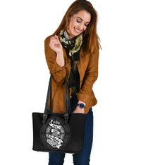 Viking Small Leather Tote - See You In Valhalla RLT12 - Wonder Print Shop