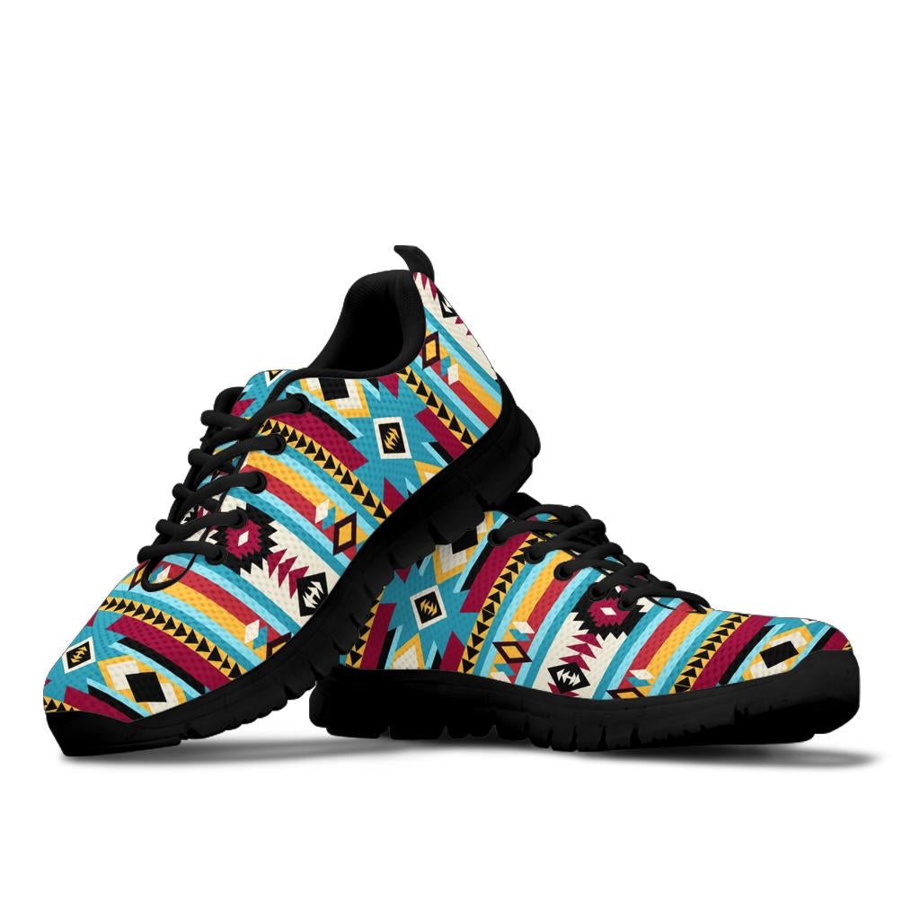 Native American Blue and Red Pattern Sneakers LT10 - Wonder Print Shop