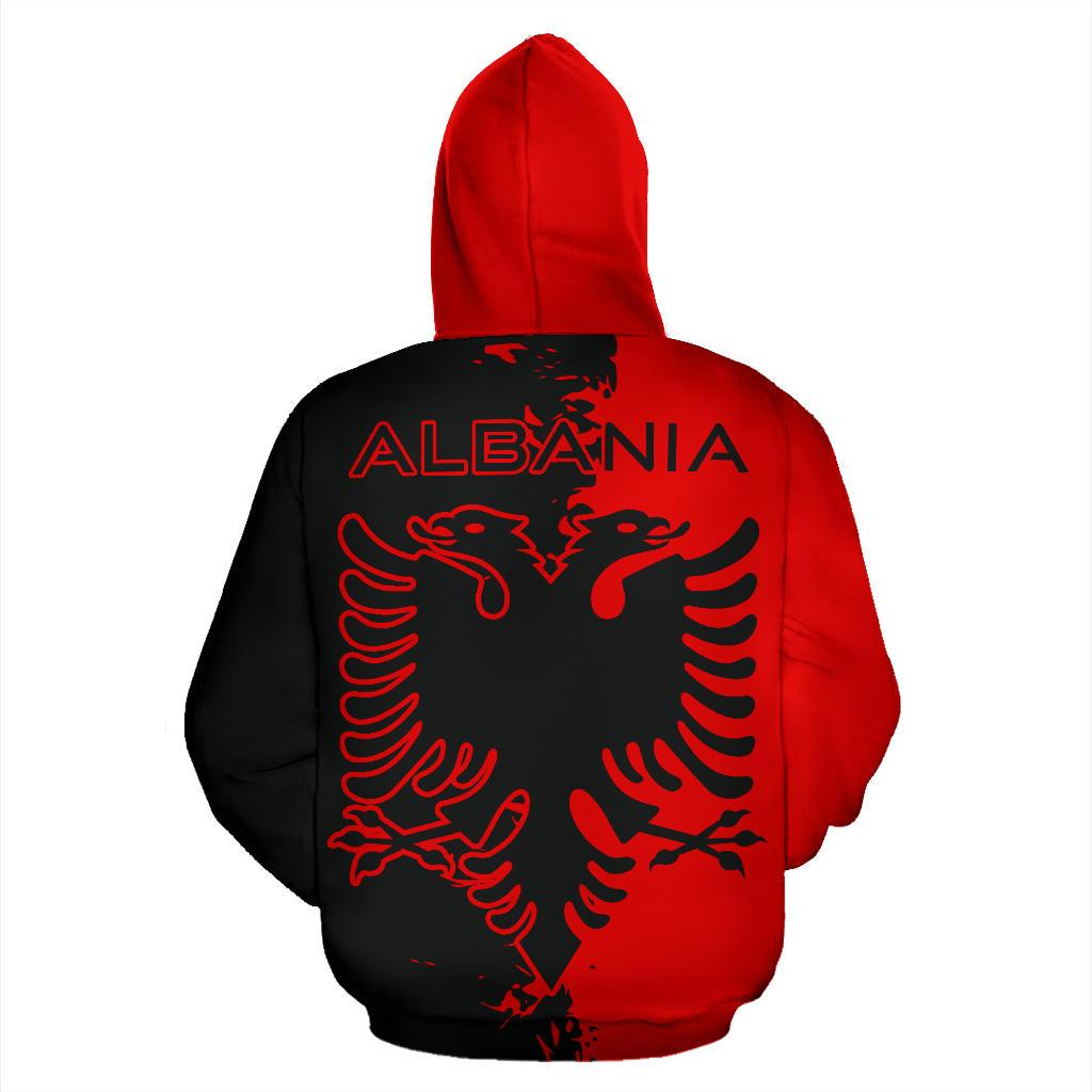 Albania Flag Zip Up Hoodie Mystic Style - Wonder Print Shop