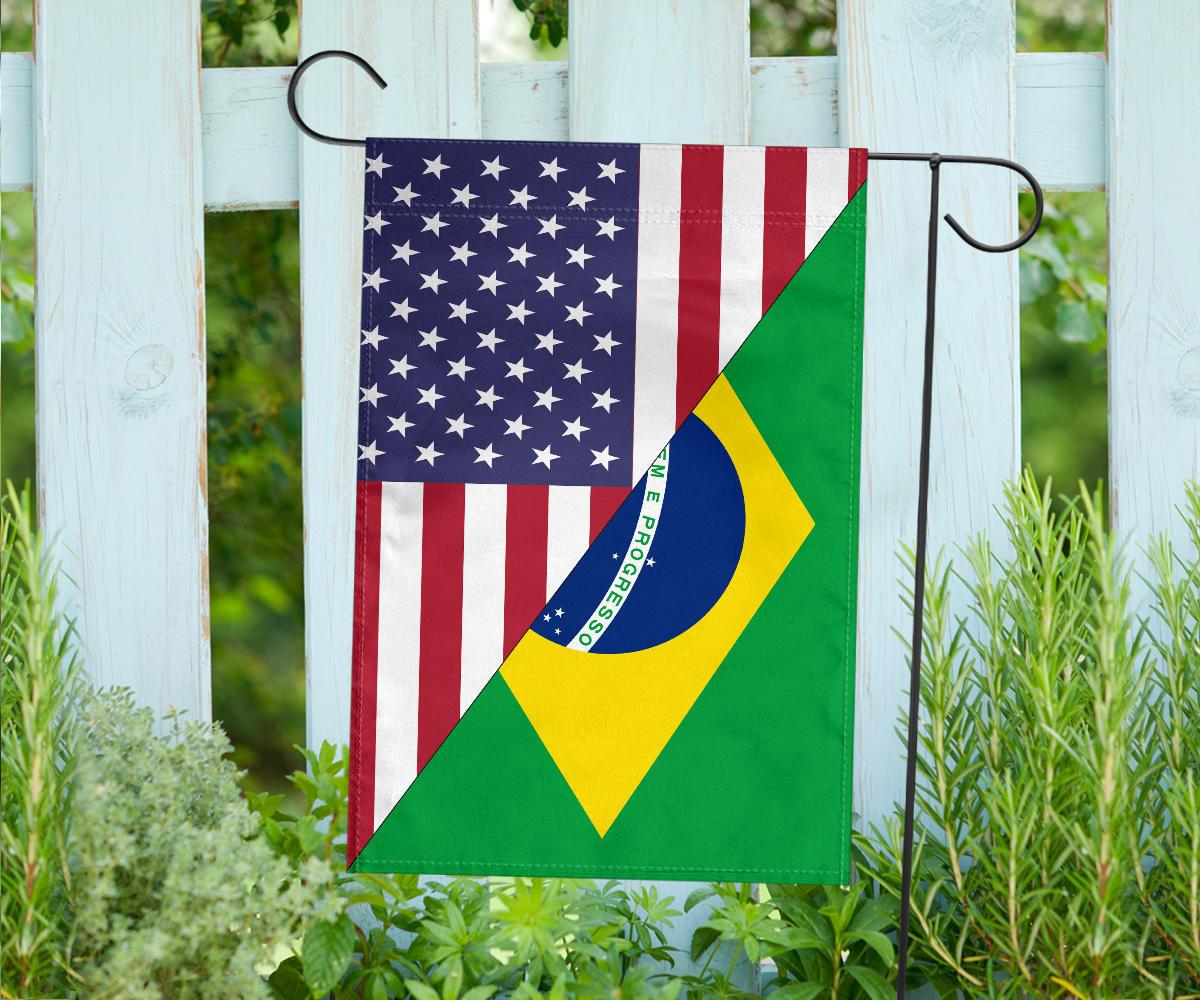US Flag with Brazil Flag - Wonder Print Shop
