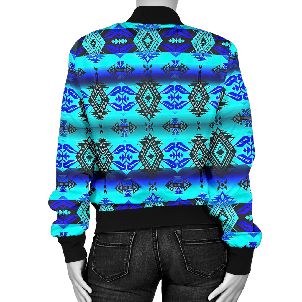 Sovereign Nation Midnight Flat Women's Bomber Jacket LT10 - Wonder Print Shop