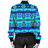 Sovereign Nation Midnight Flat Women's Bomber Jacket LT10 - Wonder Print Shop