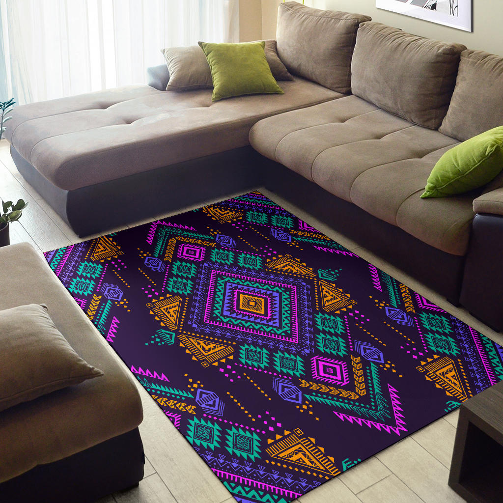 Seamless Multicolored Tribal Area Rug LT10 - Wonder Print Shop