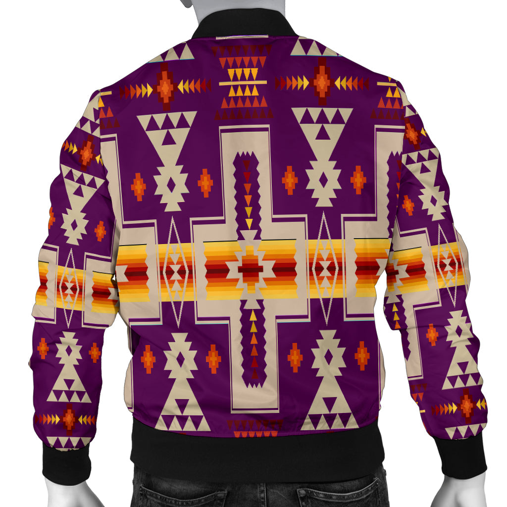 Purple Tribe Design Native American Men's Bomber Jacket LT10 - Wonder Print Shop