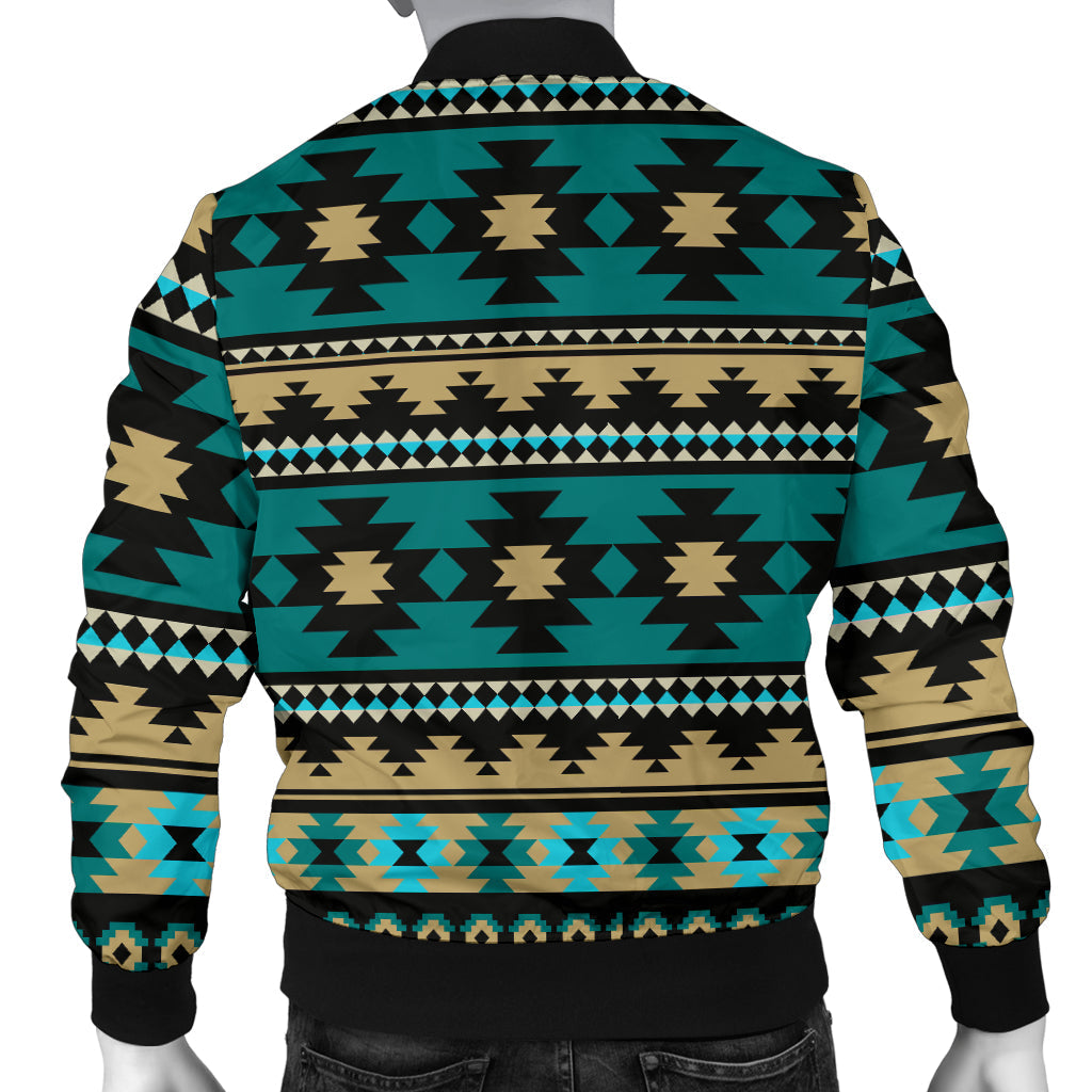 Green Ethnic Aztec Men's Bomber Jacket LT10 - Wonder Print Shop