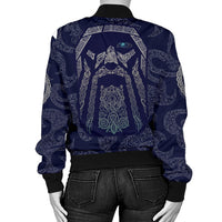 Viking Women's Bomber Jacket Odin God Tattoo RLT12 - Wonder Print Shop