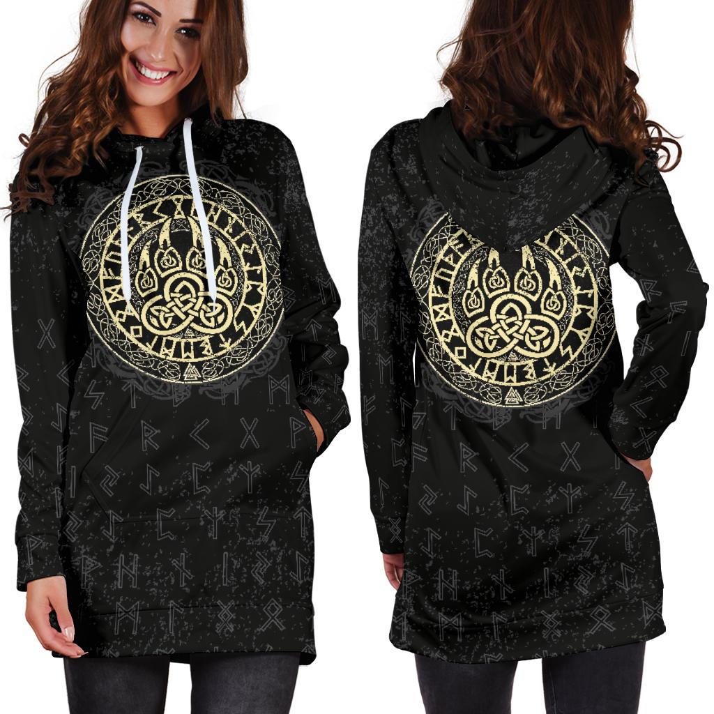 Viking Hoodie Dress Wolf RLT12 - Wonder Print Shop