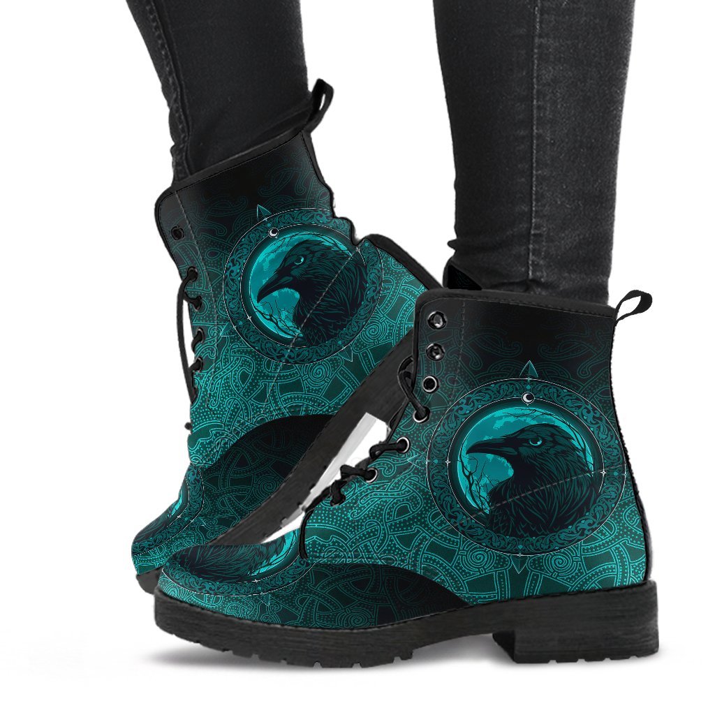 viking-leather-boots-ethnic-odin-raven-cyan
