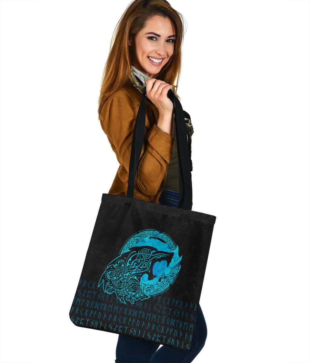 viking-tote-bag-fenrir-wolf-cyan
