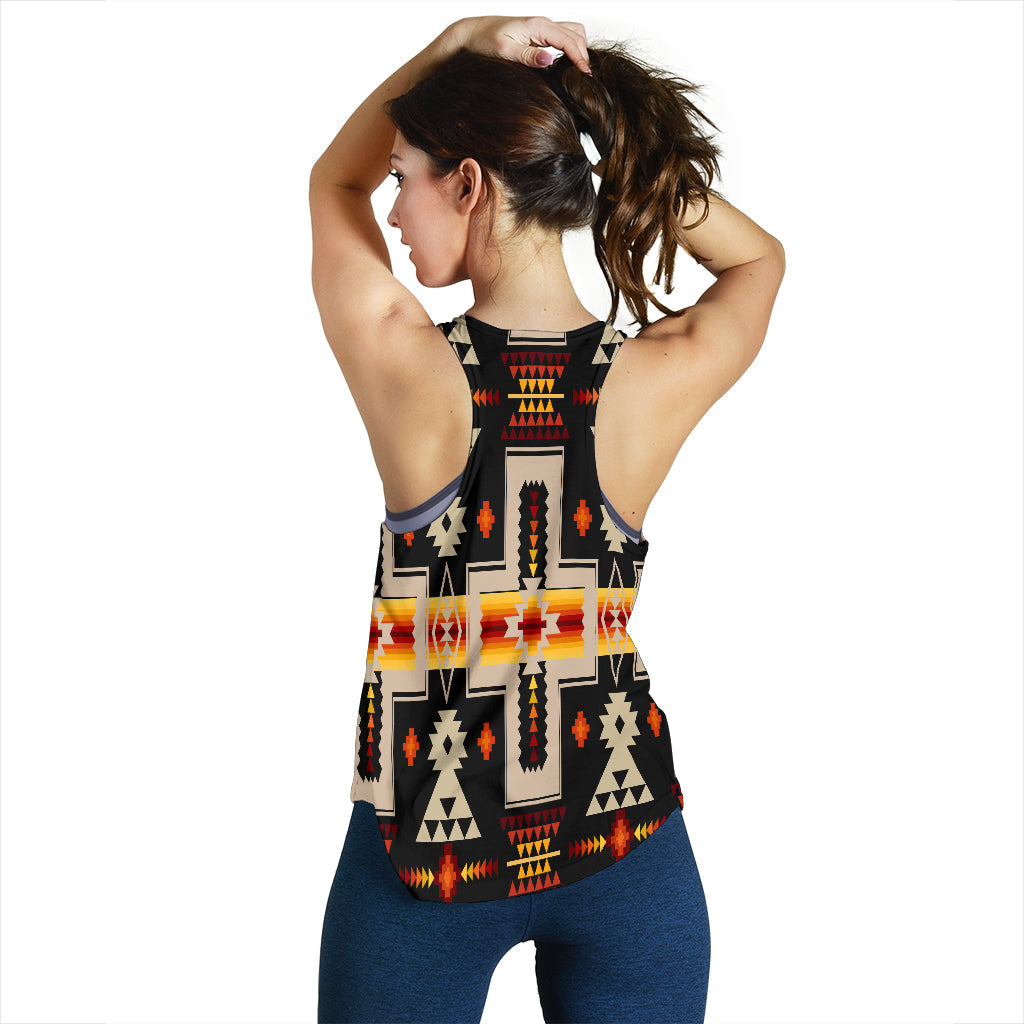 Black Tribe Design Native American Women Racerback Tank LT10 - Wonder Print Shop