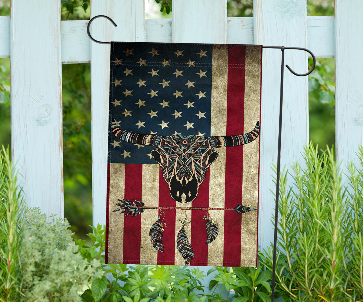 Bison And Arrow Native American Flag Decor LT10 - Wonder Print Shop