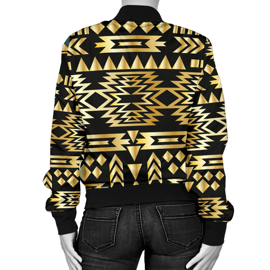 Seamless Yellow Pattern Women's Bomber Jacket LT10 - Wonder Print Shop