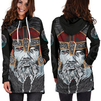 Viking Hoodie Dress Odin Valknut and Triple Horn RLT12 - Wonder Print Shop