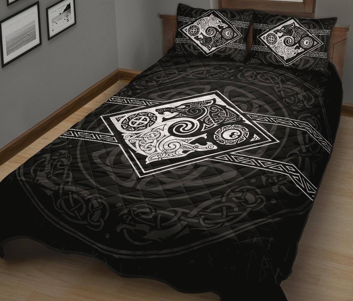 Vikings Quilt Bed Set The Wolves, Skoll and Hati RLT12 - Wonder Print Shop