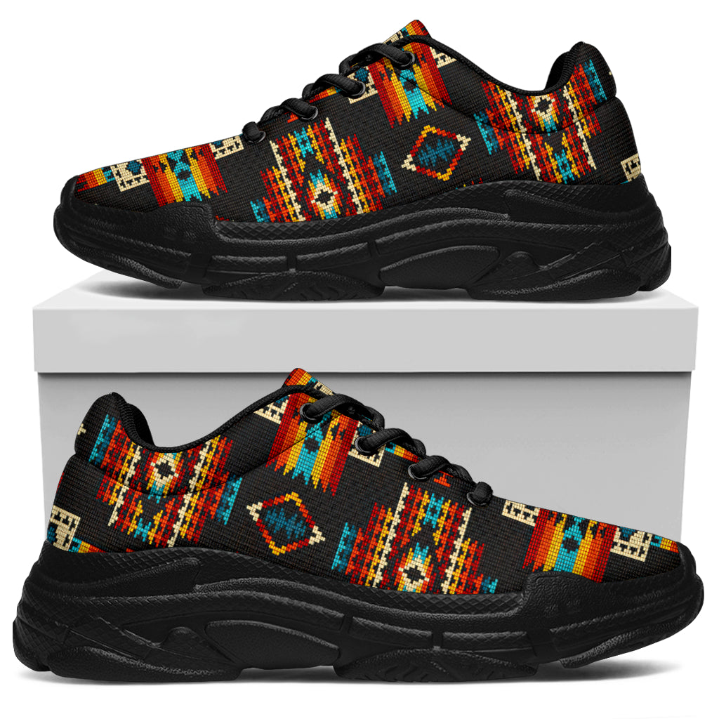 black-pattern-native-american-chunky-sneakers
