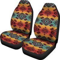Blue Orange Pattern Car Seat Covers LT10 - Wonder Print Shop