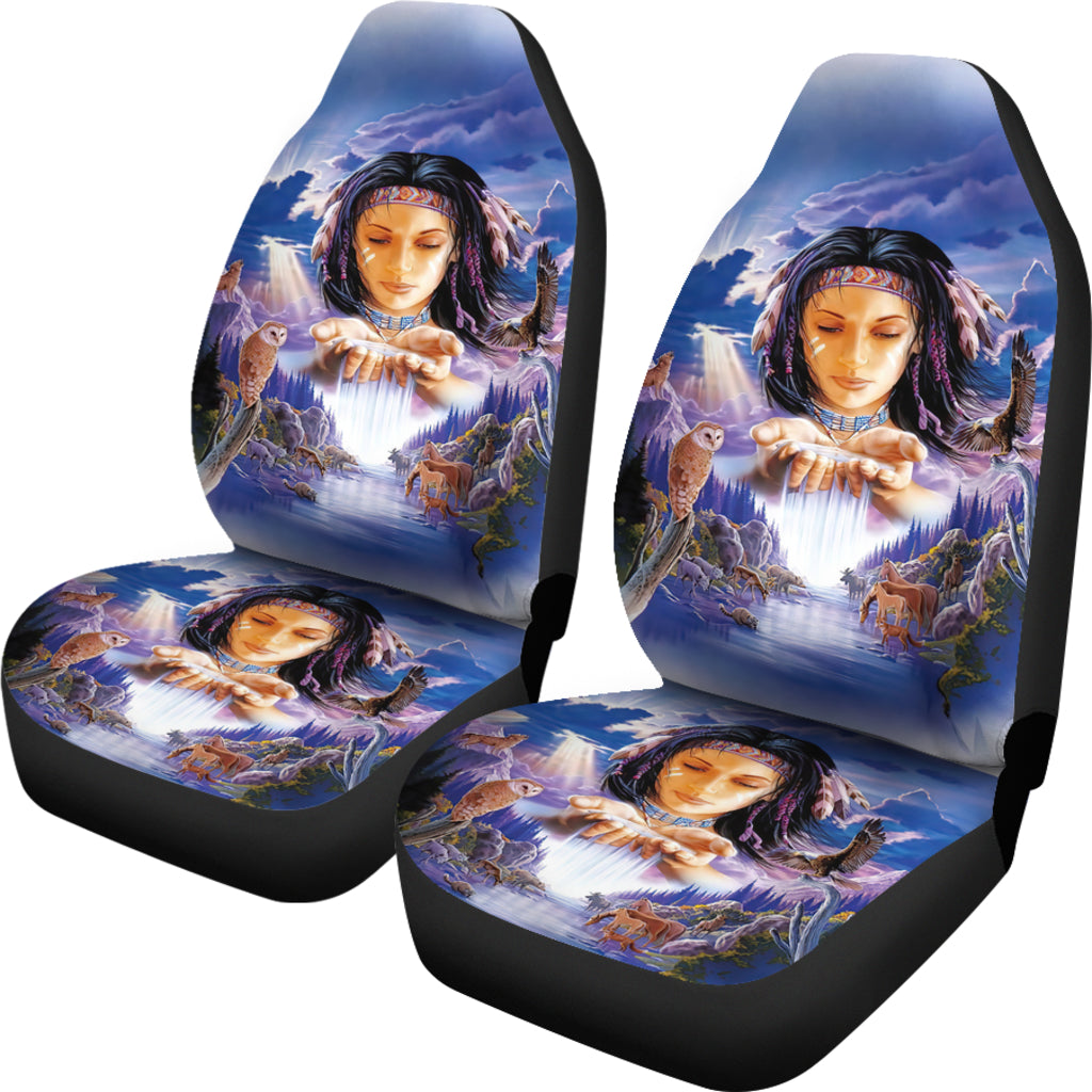 Girl and Animals Car Seat Covers LT10 - Wonder Print Shop