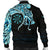 Viking Men's Bomber Jacket, Fenrir Raven and Vegvisir Tattoo Cyan RLT12 - Wonder Print Shop