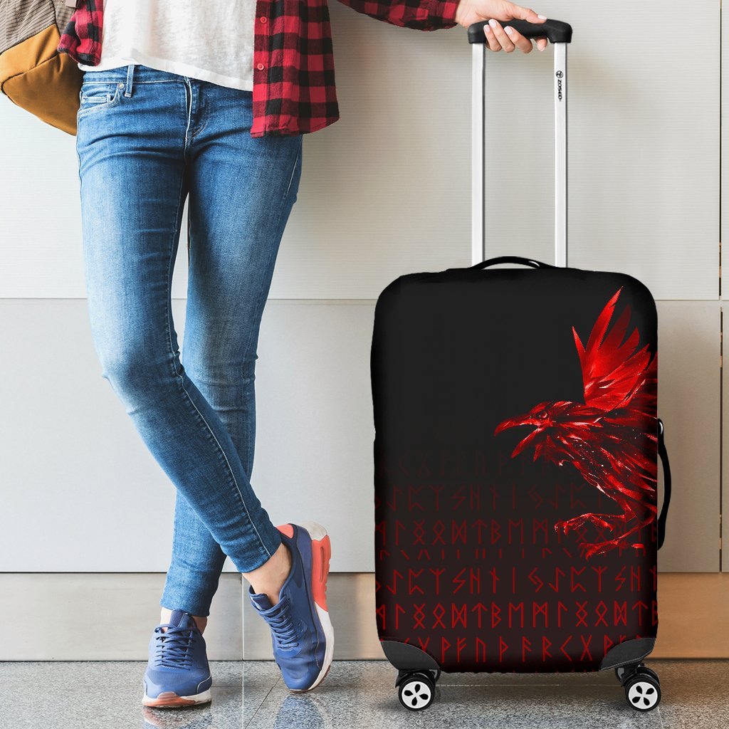 Viking Luggage Covers - The Raven Of Odin Rune, Red RLT12 - Wonder Print Shop