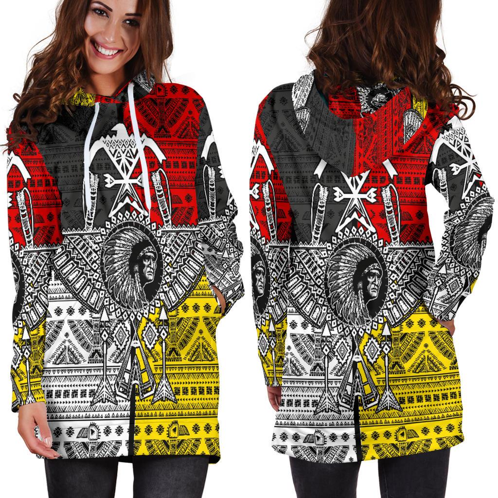 War Chief Native American Hoodie Dress LT10 - Wonder Print Shop