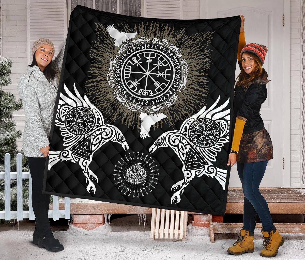 Viking Premium Quilt Raven, Valknut and Vegvisir RLT12 - Wonder Print Shop