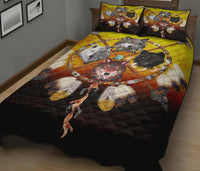 Four Wolves Warriros Dreamcatcher Native American Quilt Bed Set LT10 - Wonder Print Shop