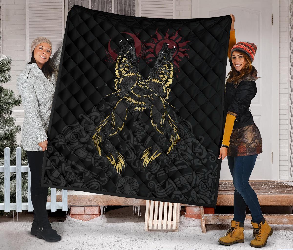 Viking The Wolves Skoll and Hati Quilt RLT12 - Wonder Print Shop
