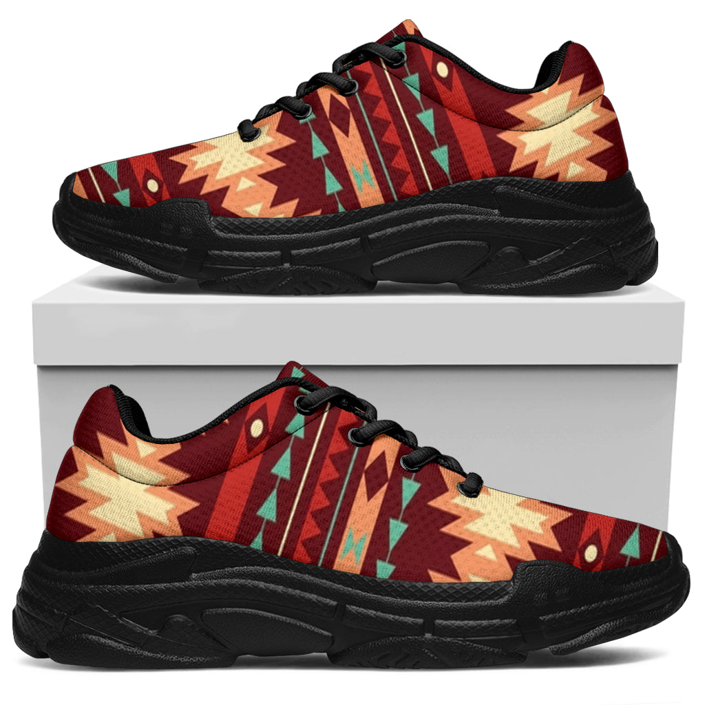 native-american-red-ethnic-pattern-chunky-sneakers