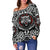 Viking Off Shoulder Sweater, Fenrir Wolf RLT12 - Wonder Print Shop