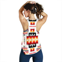White Tribes Pattern Native American Women Racerback Tank LT10 - Wonder Print Shop