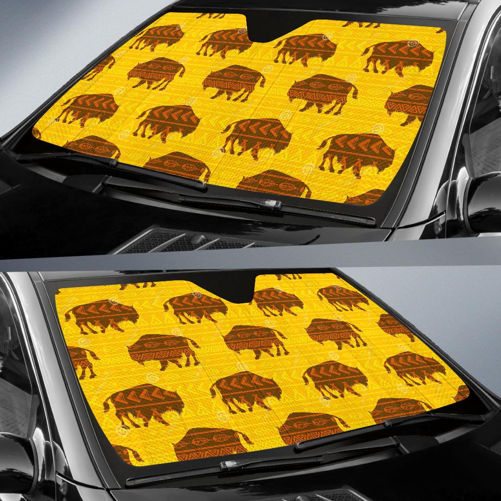 yellow-bison-pattern-native-american-auto-sun-shades