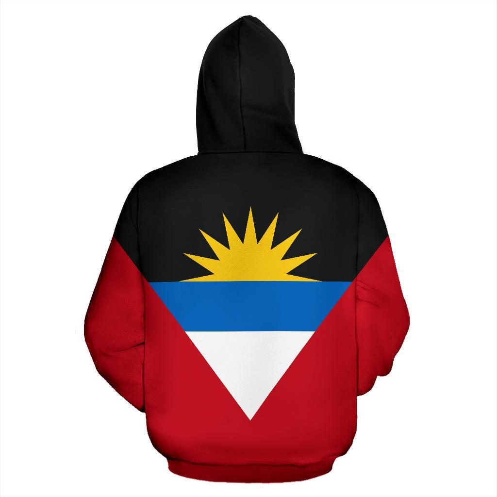 Antigua and Barbuda Zipper Hoodie Original Flag - Wonder Print Shop