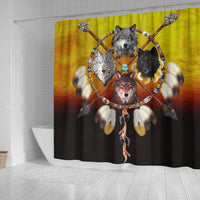 wolves-warrior-native-american-design-shower-curtain