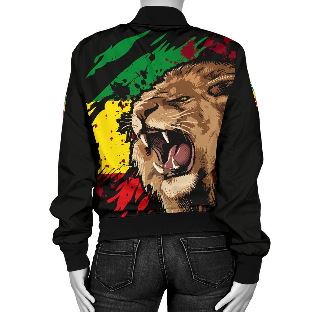 Ethiopia Bomber Jacket, Ethiopia Rasta Lion Judah Flag - Wonder Print Shop