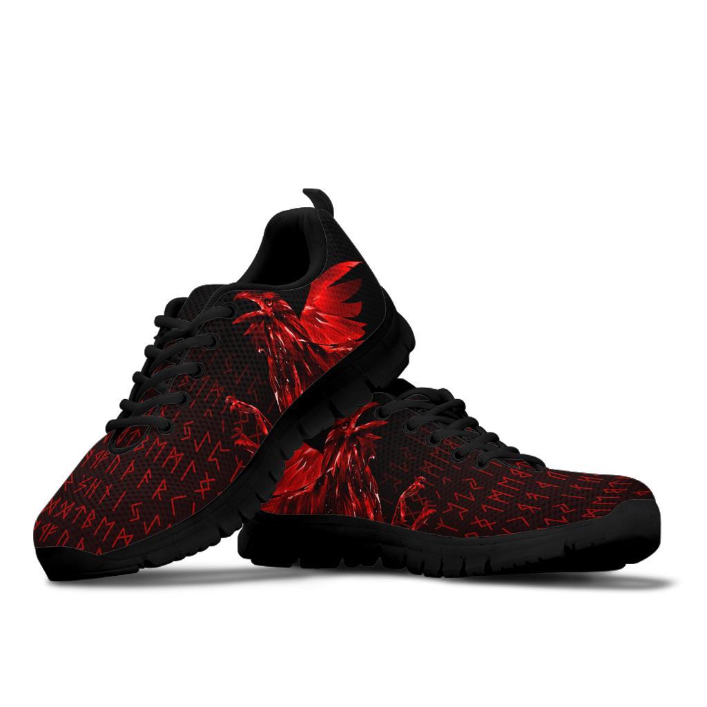 Viking Sneakers - The Raven Of Odin Rune, Red RLT12 - Wonder Print Shop