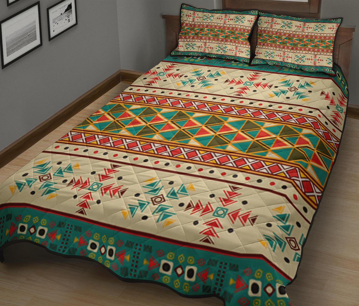 Native Border Pattern Native American Quilt Bed Set LT10 - Wonder Print Shop