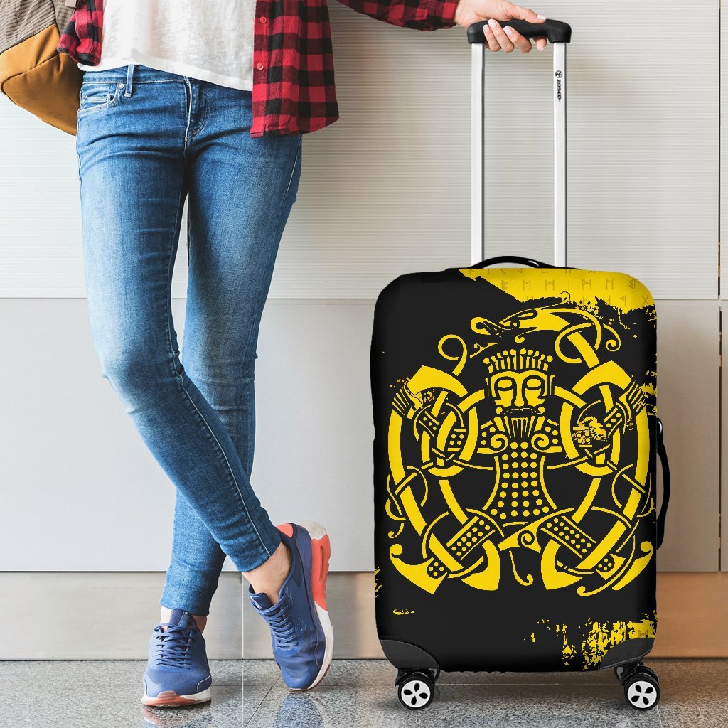 Viking Luggage Covers, Loki Bound Triskele Rune Gold RLT12 - Wonder Print Shop