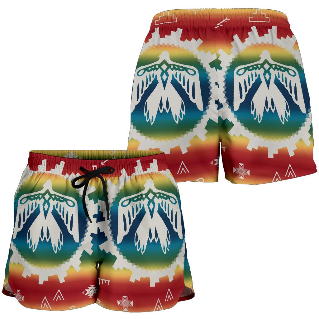 native-american-thunderbird-rainbow-all-over-print-women-shorts
