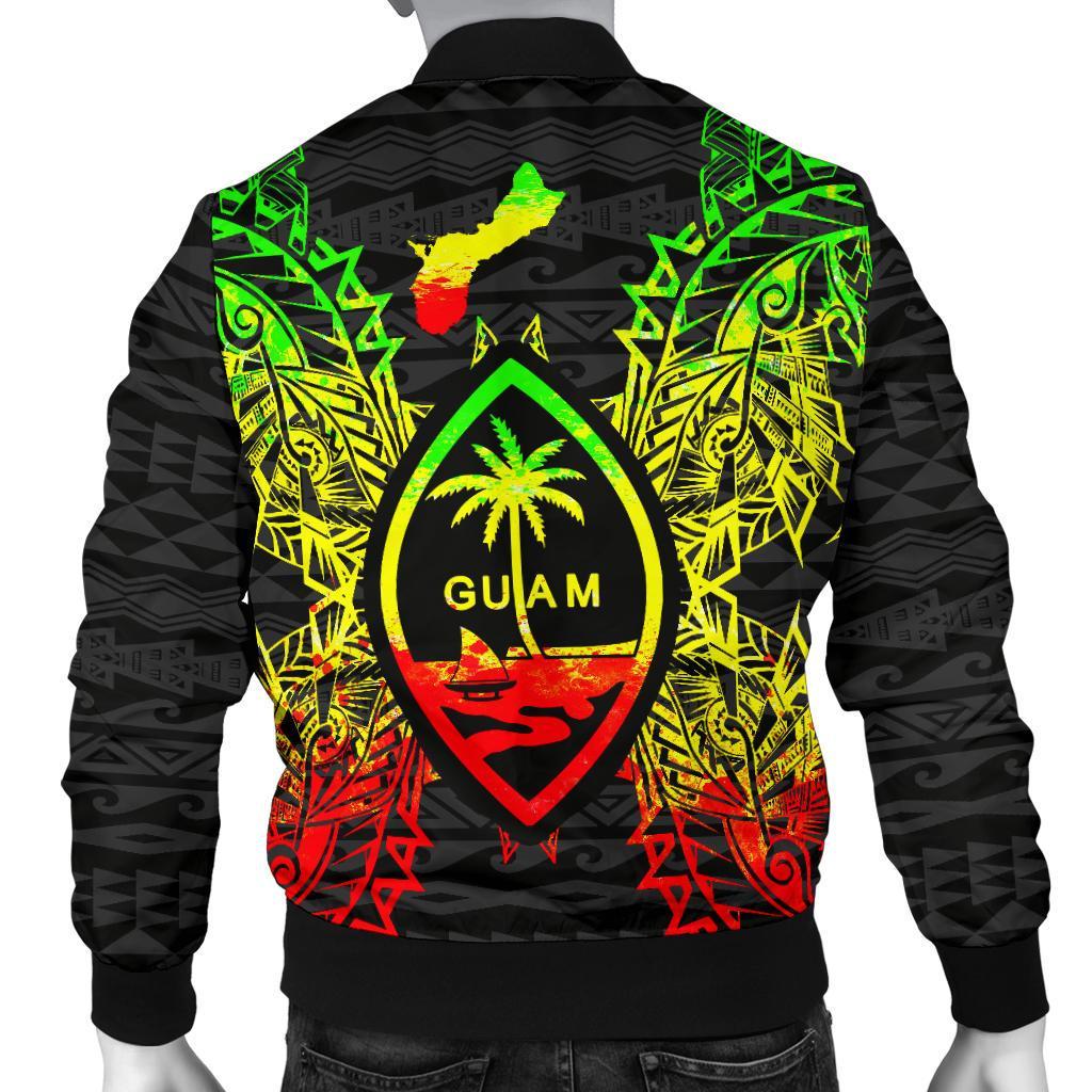 Guam Polynesian Men's Bomber Jacket Map Reggae - Wonder Print Shop
