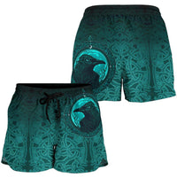 viking-womens-shorts-ethnic-odin-raven-cyan